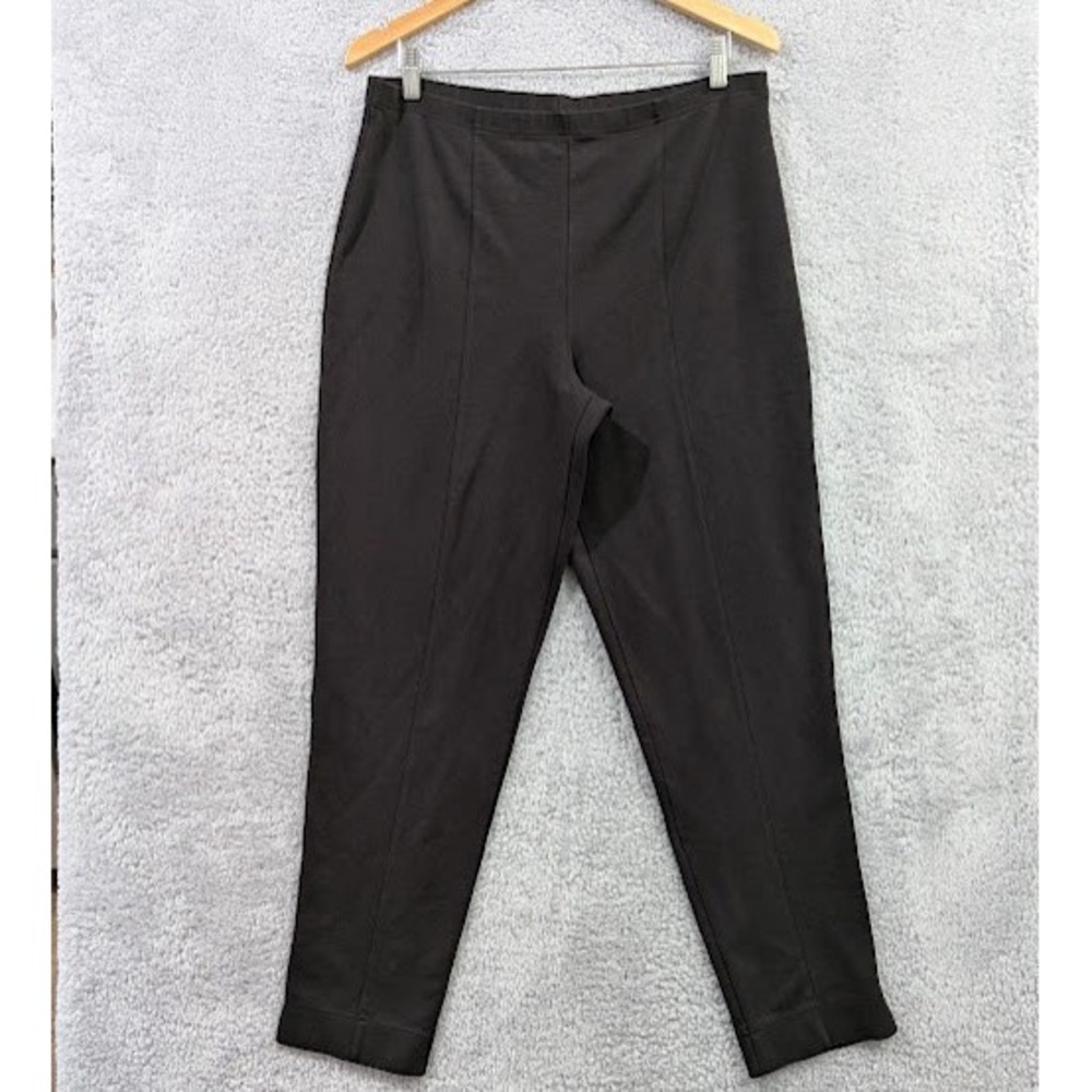 Talbots Tapered Leg Pants Women's Medium Gray Lightweight Rayon Blend Pull On‎